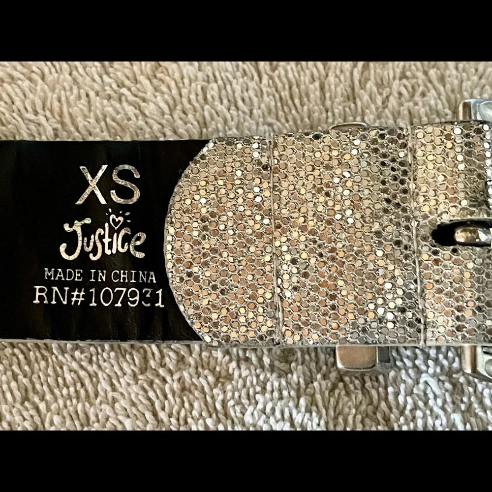 ✨3 FOR $18✨ MIX & MATCH “JUSTICE” GIRLS SPARKLE BELT, LENGTH IS 32”, SIZE XS